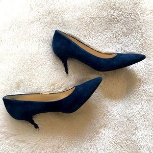 Nine West navy suede pumps.